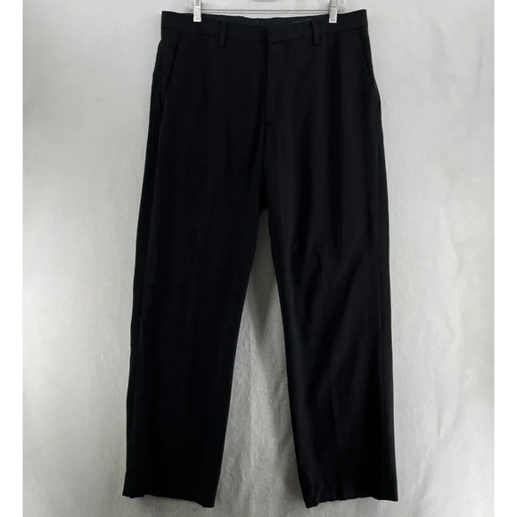 Banana Republic Dawson Dress Pants Men's Sz 35x32 Black Straight Leg Pockets - Picture 1 of 11